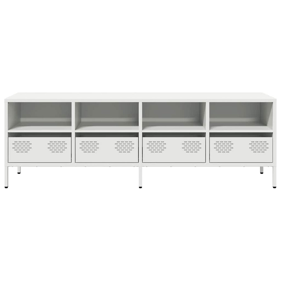Tv-meubel 135x39x43,5 cm koudgewalst staal wit