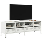 TV cabinet 135x39x43.5 cm cold rolled steel white