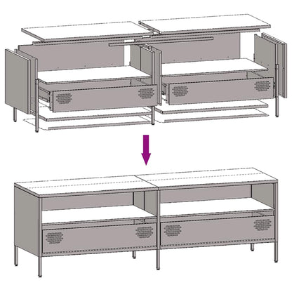 Tv-meubel 135x39x43,5 cm koudgewalst staal roze
