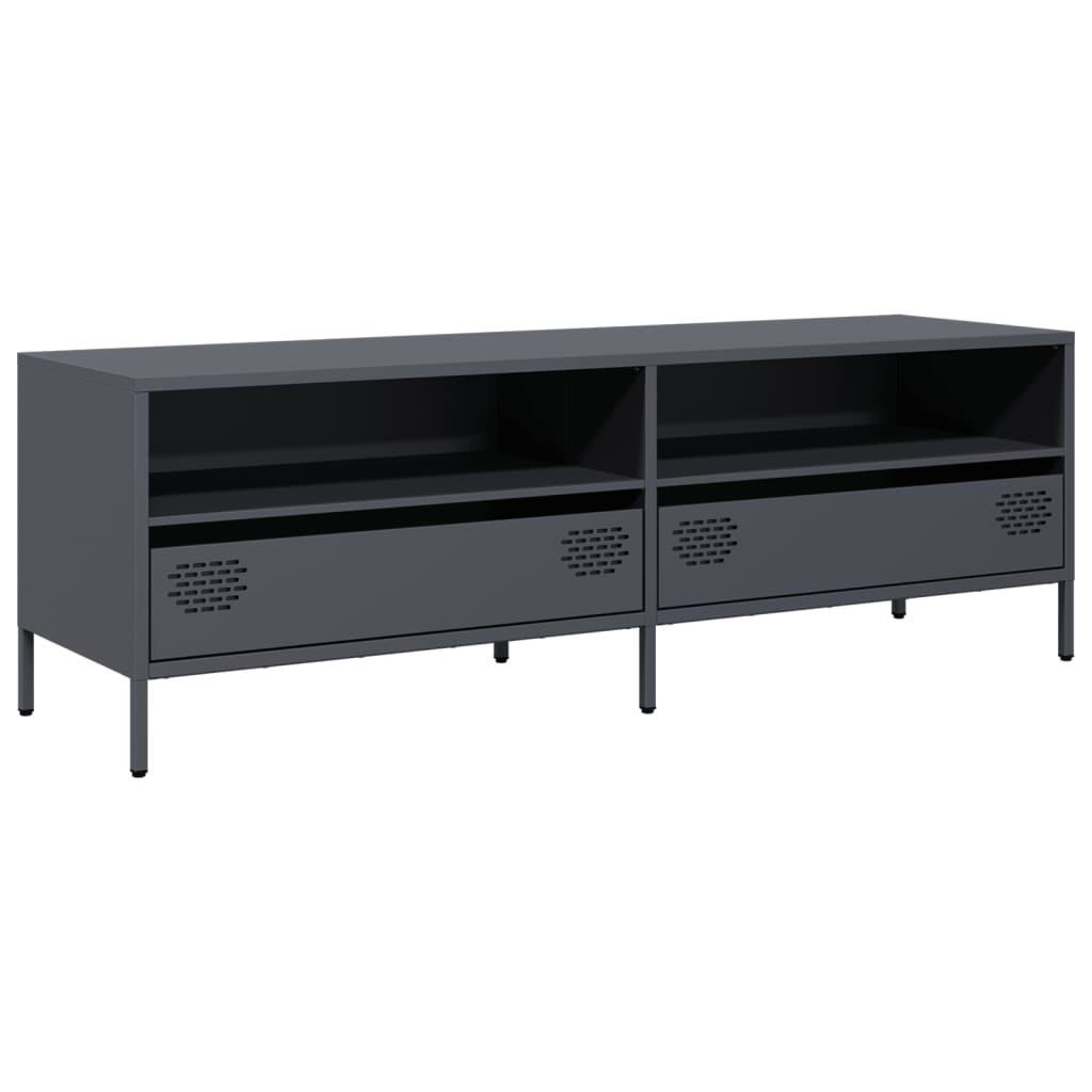 Tv-meubel 135x39x43,5 cm koudgewalst staal antracietkleurig