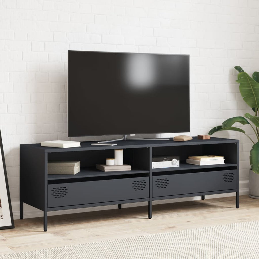 Tv-meubel 135x39x43,5 cm koudgewalst staal antracietkleurig