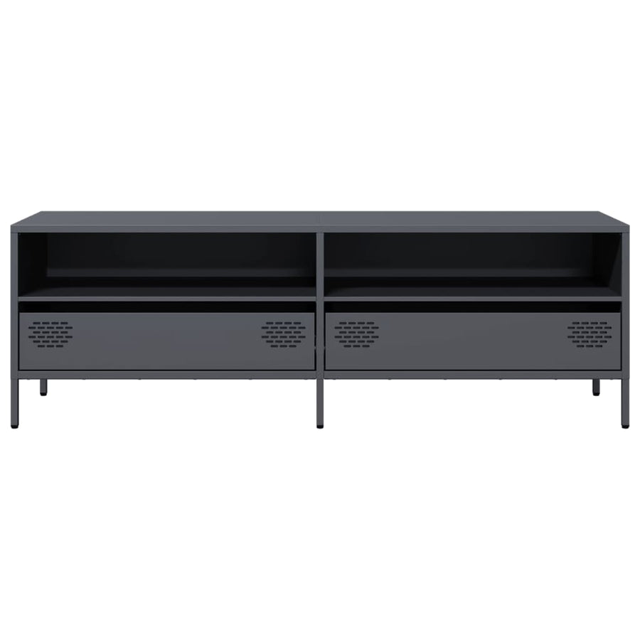 Tv-meubel 135x39x43,5 cm koudgewalst staal antracietkleurig