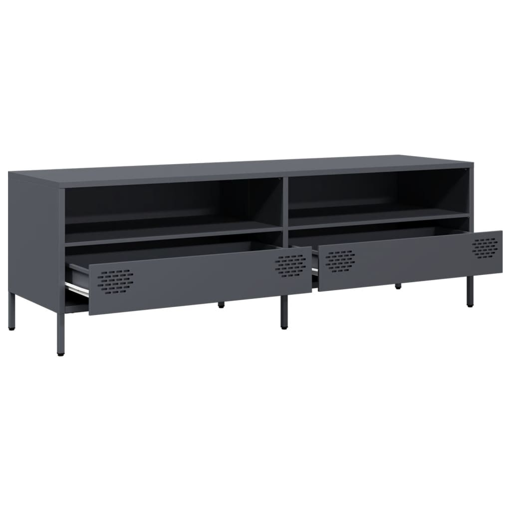 Tv-meubel 135x39x43,5 cm koudgewalst staal antracietkleurig