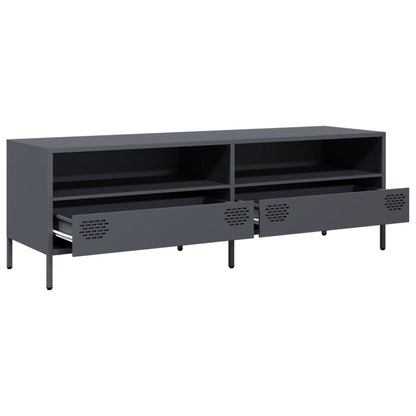 Tv-meubel 135x39x43,5 cm koudgewalst staal antracietkleurig