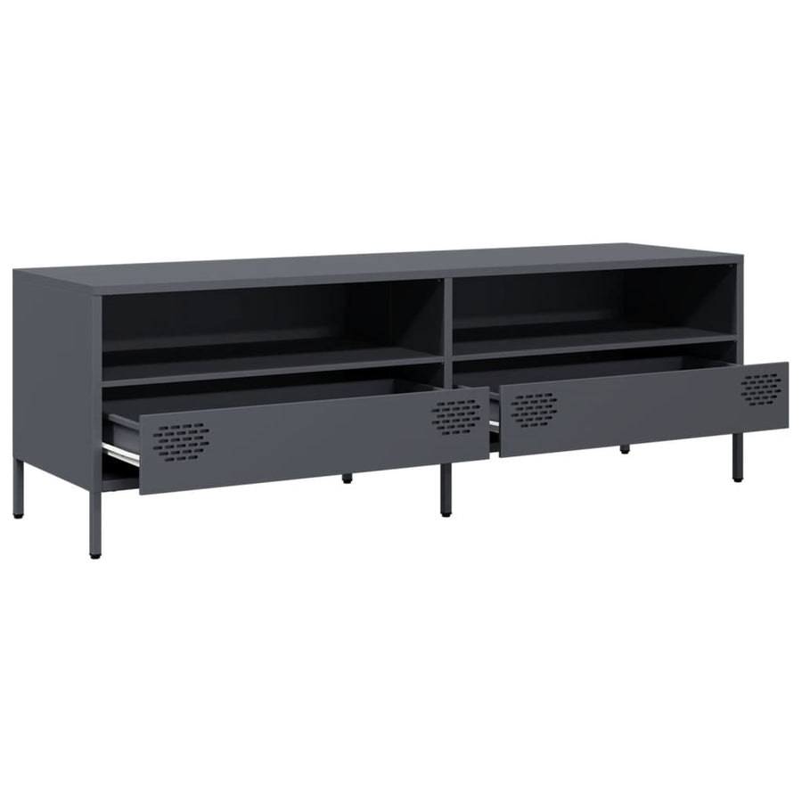 Tv-meubel 135x39x43,5 cm koudgewalst staal antracietkleurig