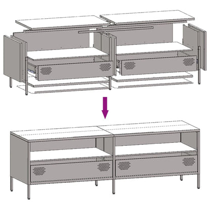 Tv-meubel 135x39x43,5 cm koudgewalst staal antracietkleurig