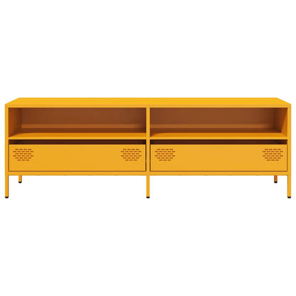 Tv-meubel 135x39x43,5 cm koudgewalst staal mosterdgeel