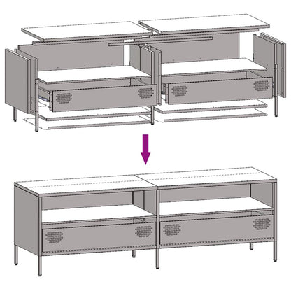 Tv-meubel 135x39x43,5 cm koudgewalst staal mosterdgeel