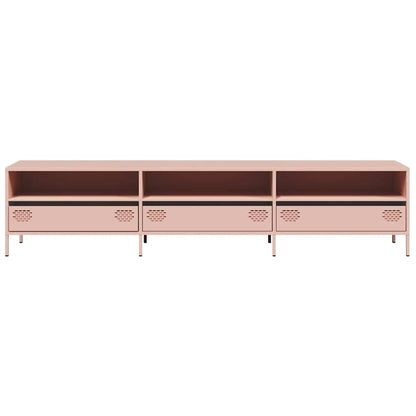 Tv-meubel 202x39x43,5 cm koudgewalst staal roze