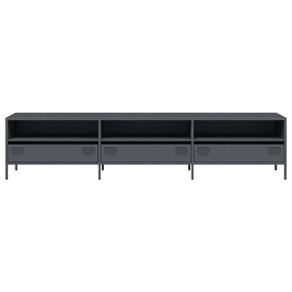 Tv-meubel 202x39x43,5 cm koudgewalst staal antracietkleurig