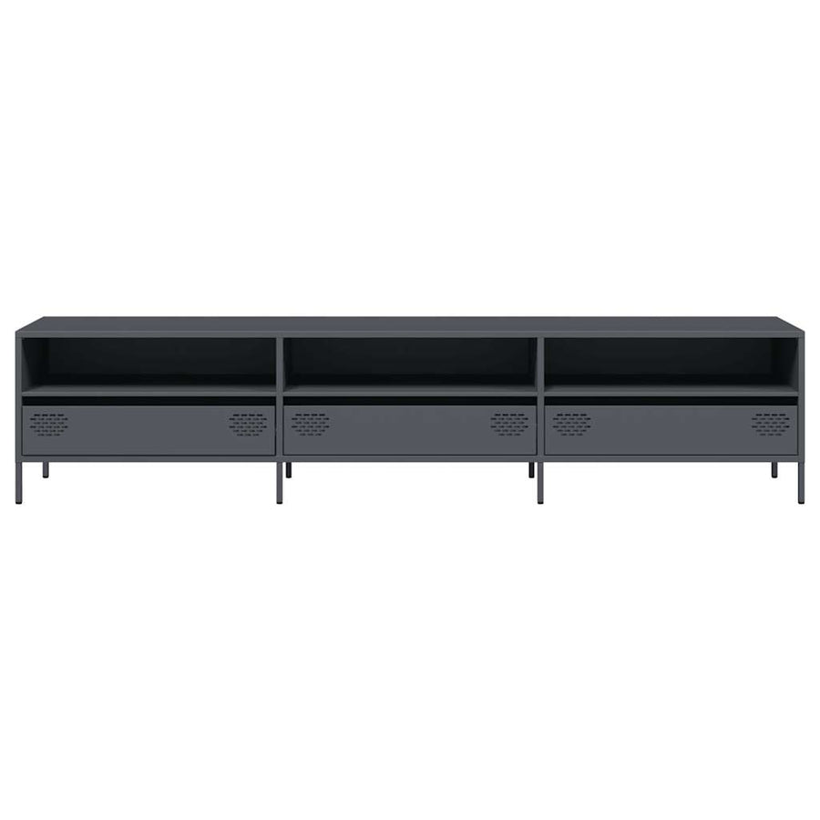Tv-meubel 202x39x43,5 cm koudgewalst staal antracietkleurig