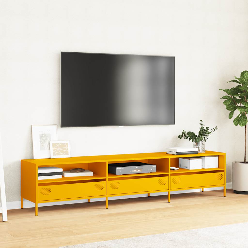 Tv-Meubel 202X39X43,5 Cm Koudgewalst Staal 202 cm