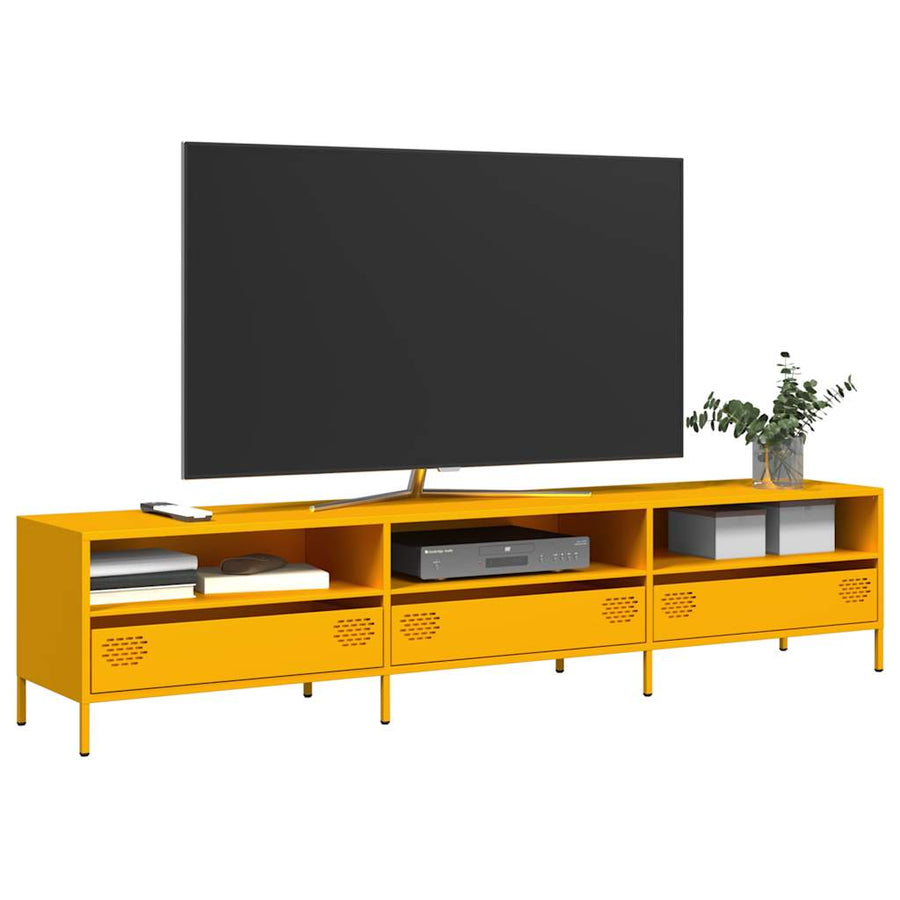 Tv-Meubel 202X39X43,5 Cm Koudgewalst Staal 202 cm