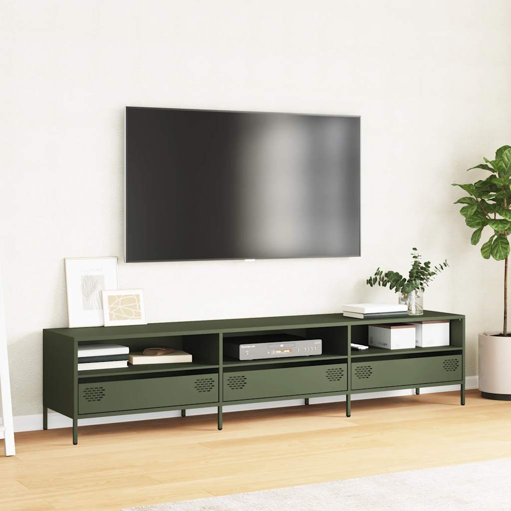 Tv-Meubel 202X39X43,5 Cm Koudgewalst Staal 202 cm