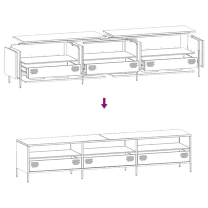 Tv-Meubel 202X39X43,5 Cm Koudgewalst Staal 202 cm