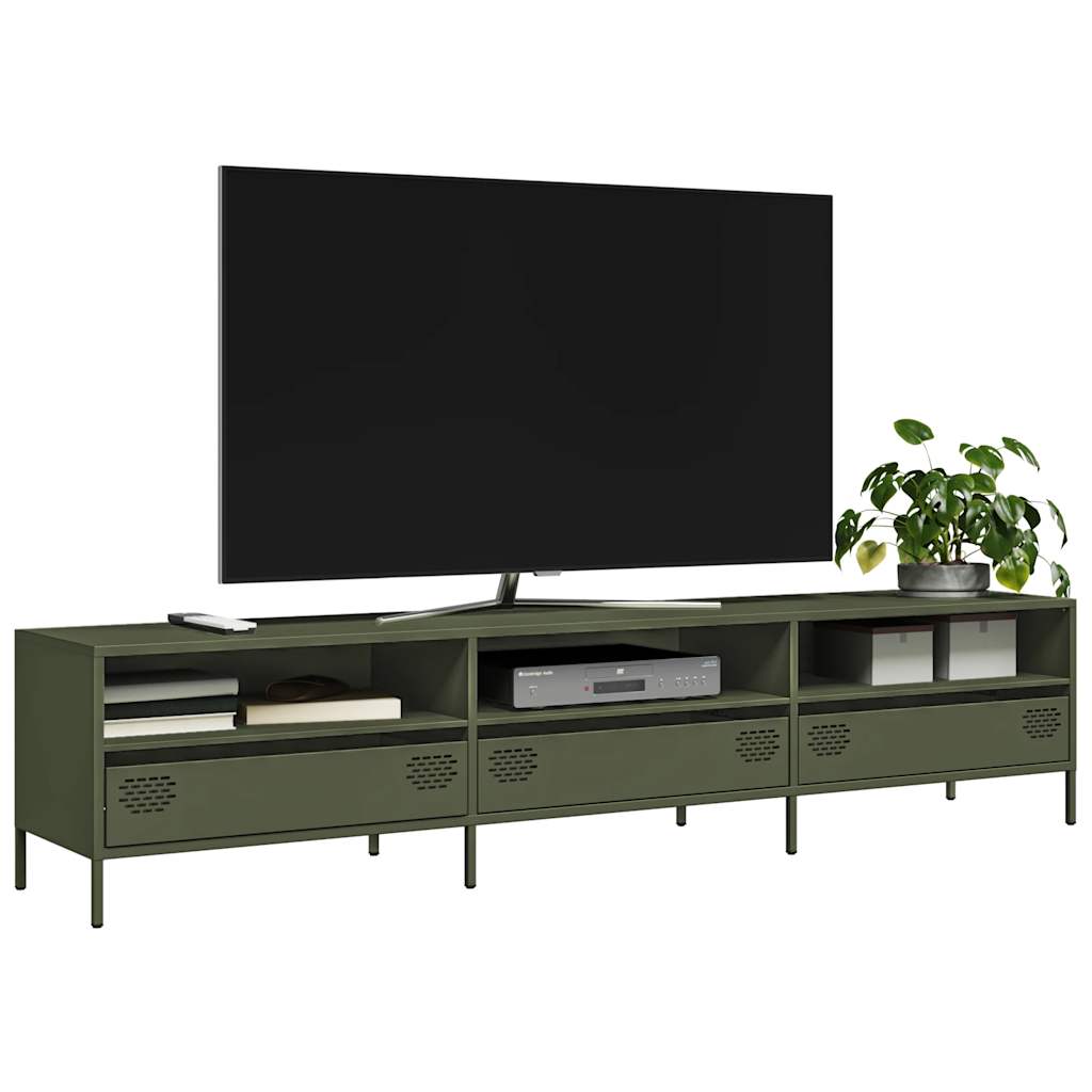 Tv-Meubel 202X39X43,5 Cm Koudgewalst Staal 202 cm