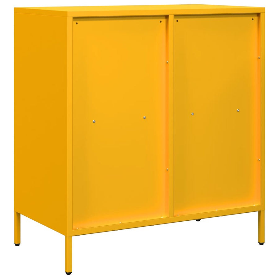 Dressoir 68x39x73,5 cm koudgewalst staal mosterdgeel