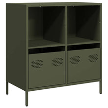 Dressoir 68x39x73,5 cm koudgewalst staal olijfgroen