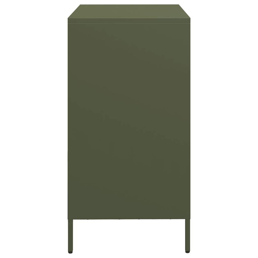 Dressoir 68x39x73,5 cm koudgewalst staal olijfgroen
