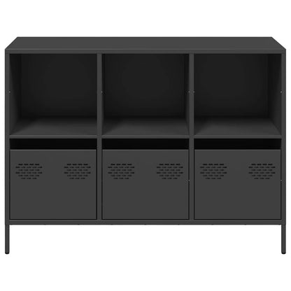 Dressoir 101,5x39x73,5 cm koudgewalst staal zwart