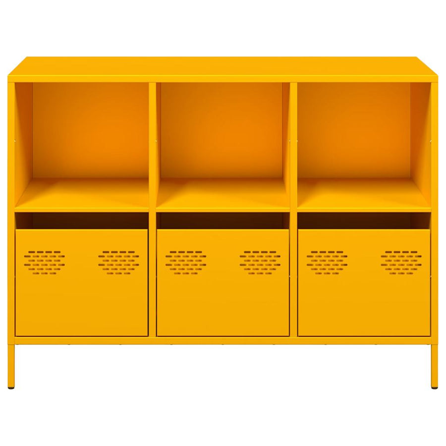 Dressoir 101,5x39x73,5 cm koudgewalst staal mosterdgeel