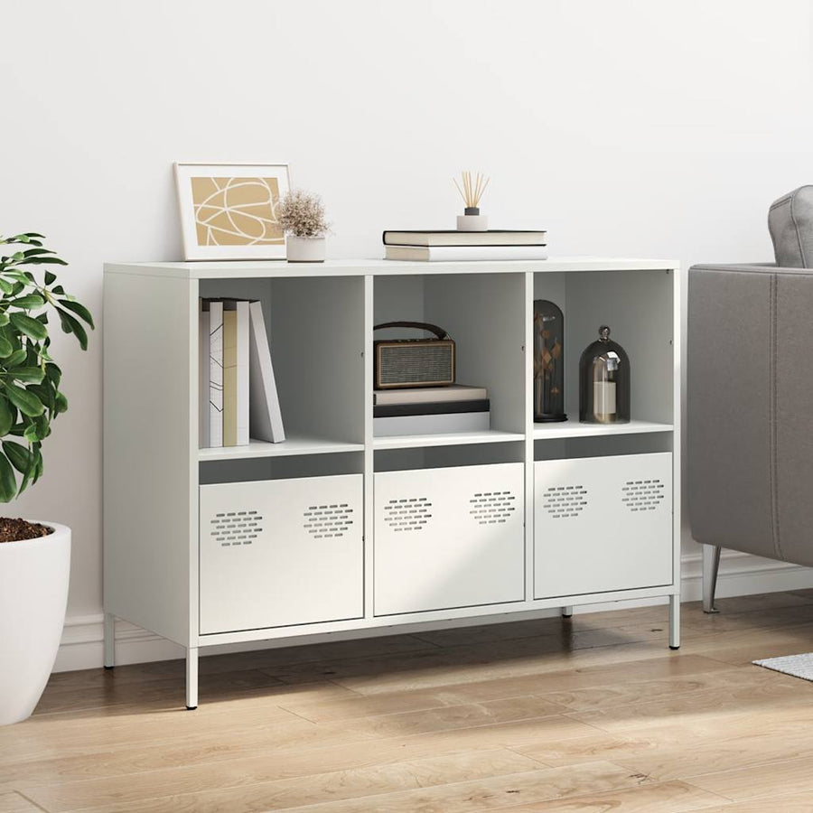 Dressoir 101,5x39x73,5 cm koudgewalst staal wit