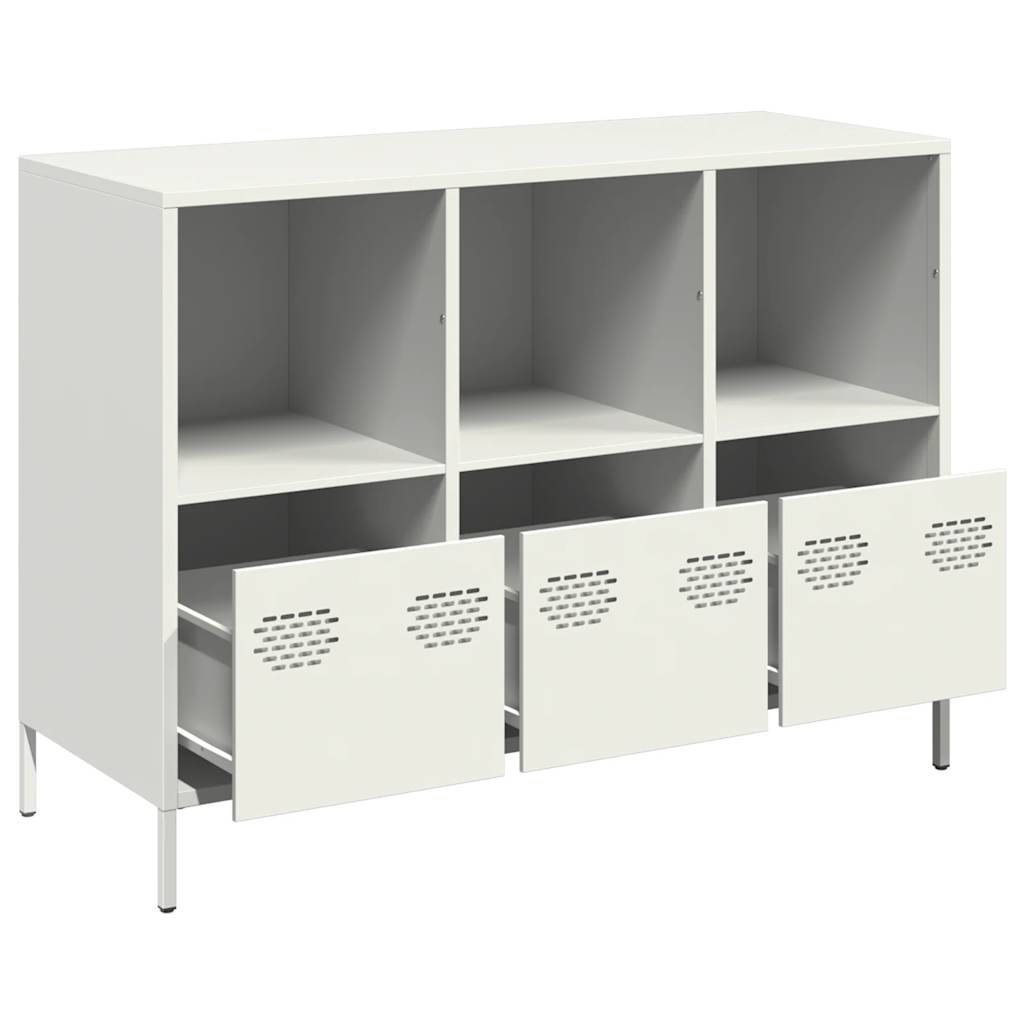 Dressoir 101,5x39x73,5 cm koudgewalst staal wit