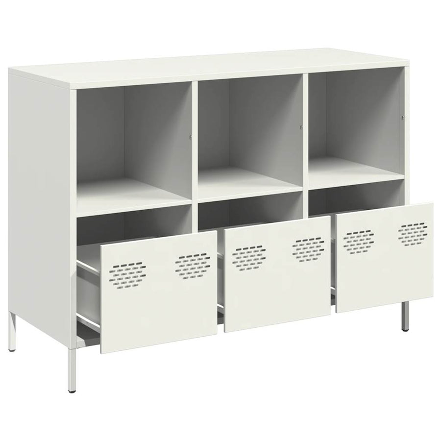 Dressoir 101,5x39x73,5 cm koudgewalst staal wit