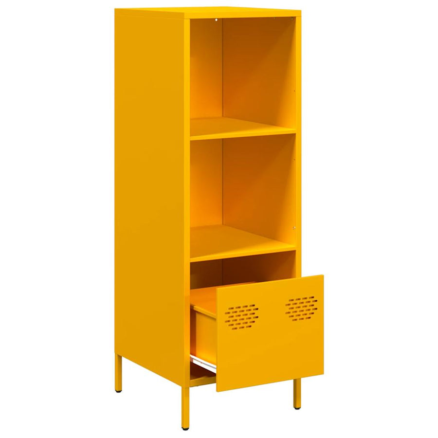 Hoge kast 35x39x103,5 cm staal mosterdgeel