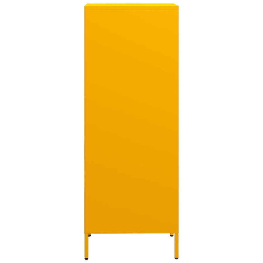 Hoge kast 35x39x103,5 cm staal mosterdgeel