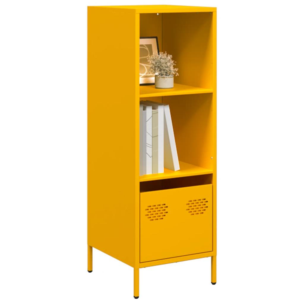 Hoge kast 35x39x103,5 cm staal mosterdgeel