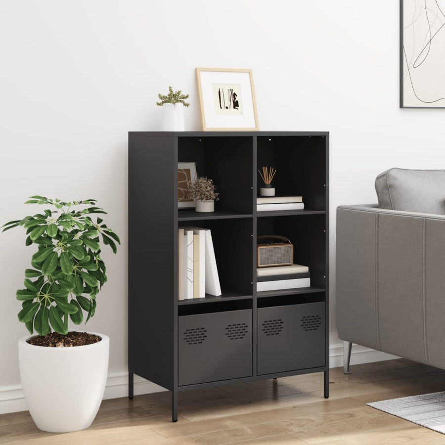 Hoge kast 68x39x103,5 cm staal zwart