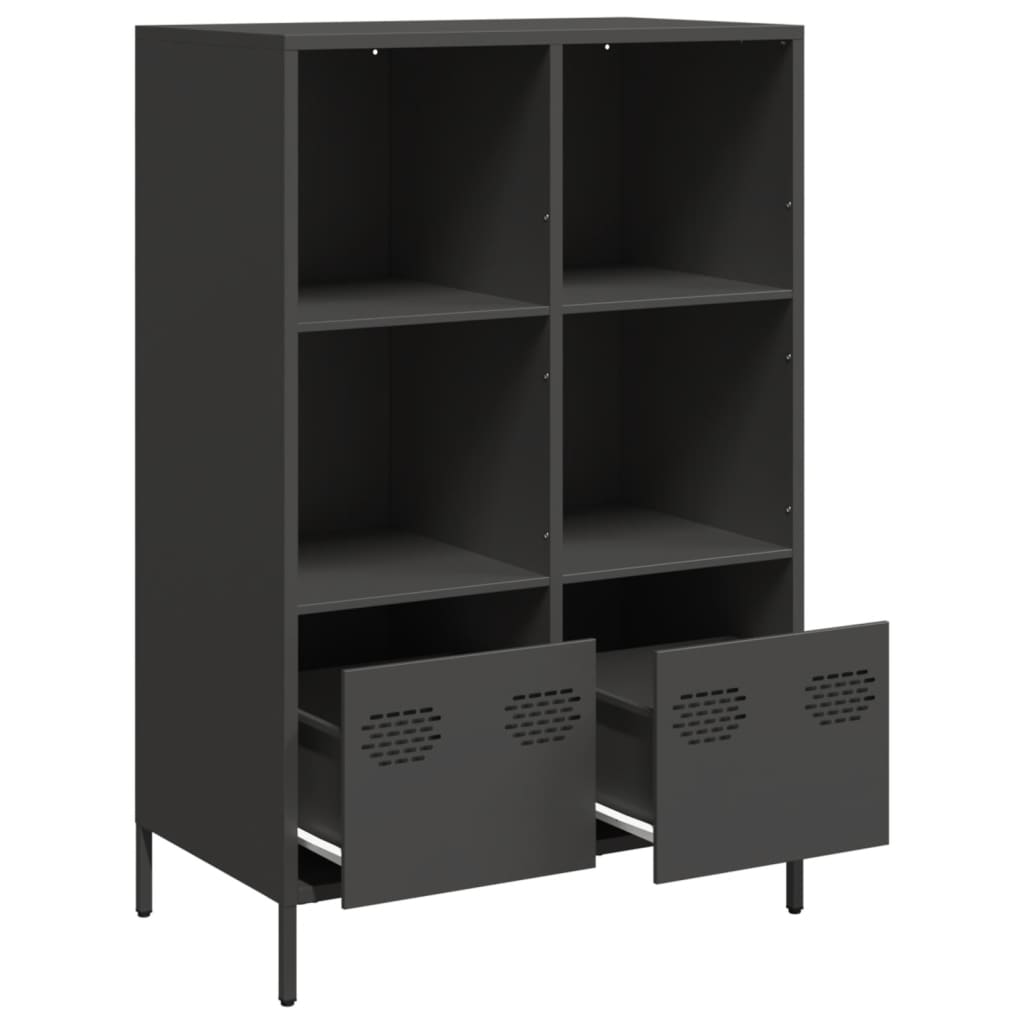 Hoge kast 68x39x103,5 cm staal zwart