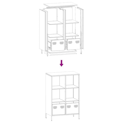 Hoge kast 68x39x103,5 cm staal roze