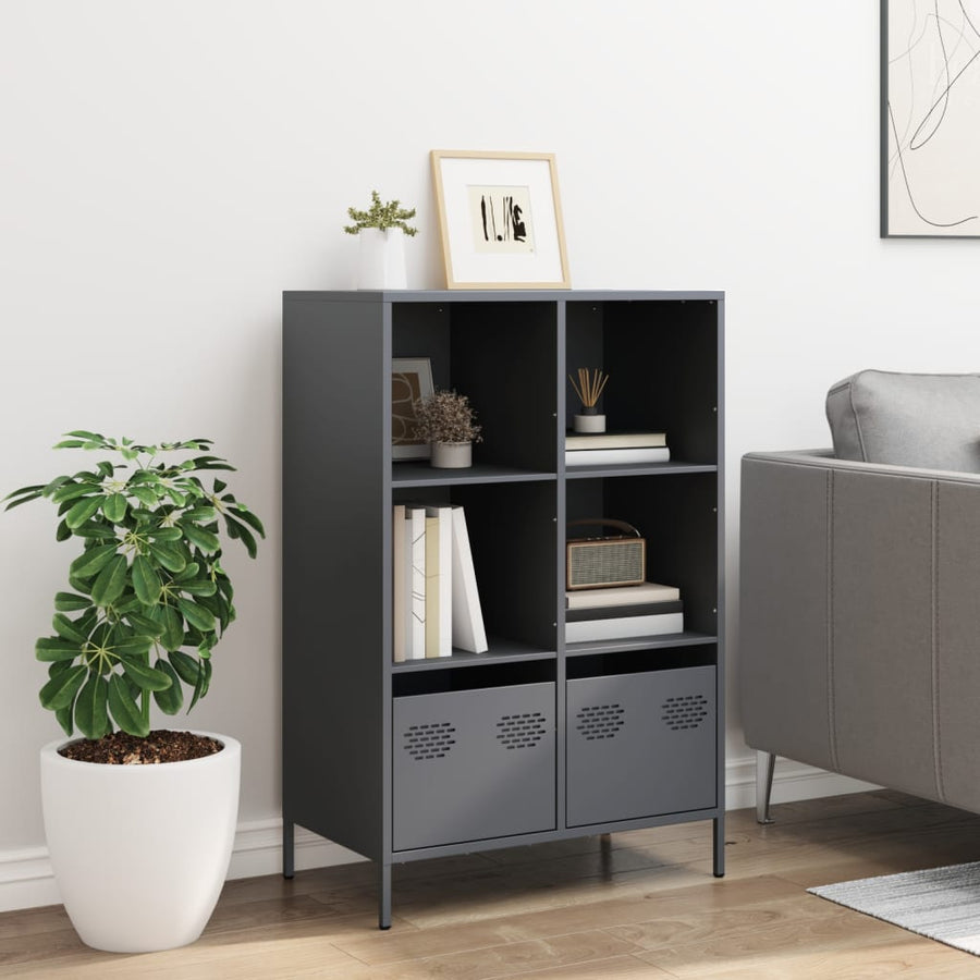 Hoge kast 68x39x103,5 cm staal antracietkleurig