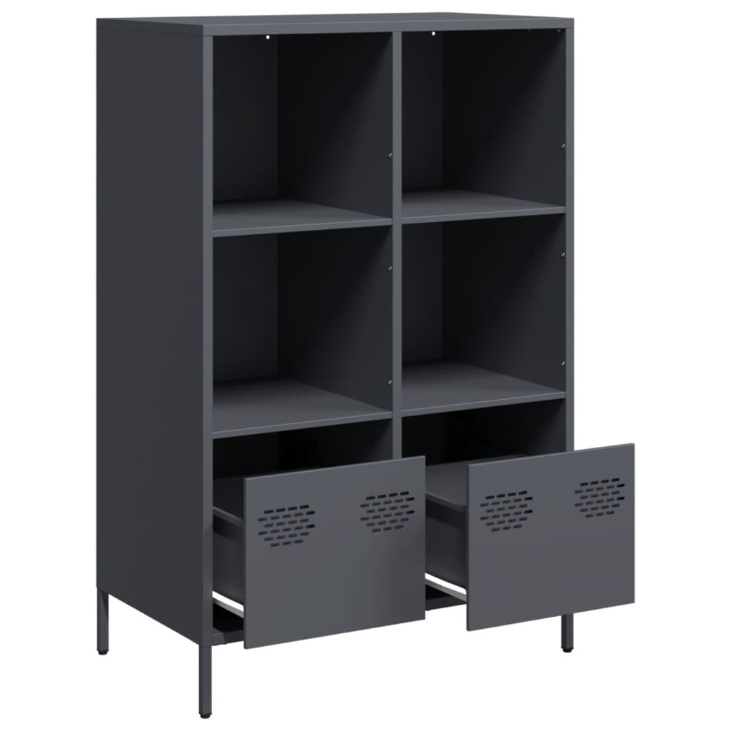 Hoge kast 68x39x103,5 cm staal antracietkleurig