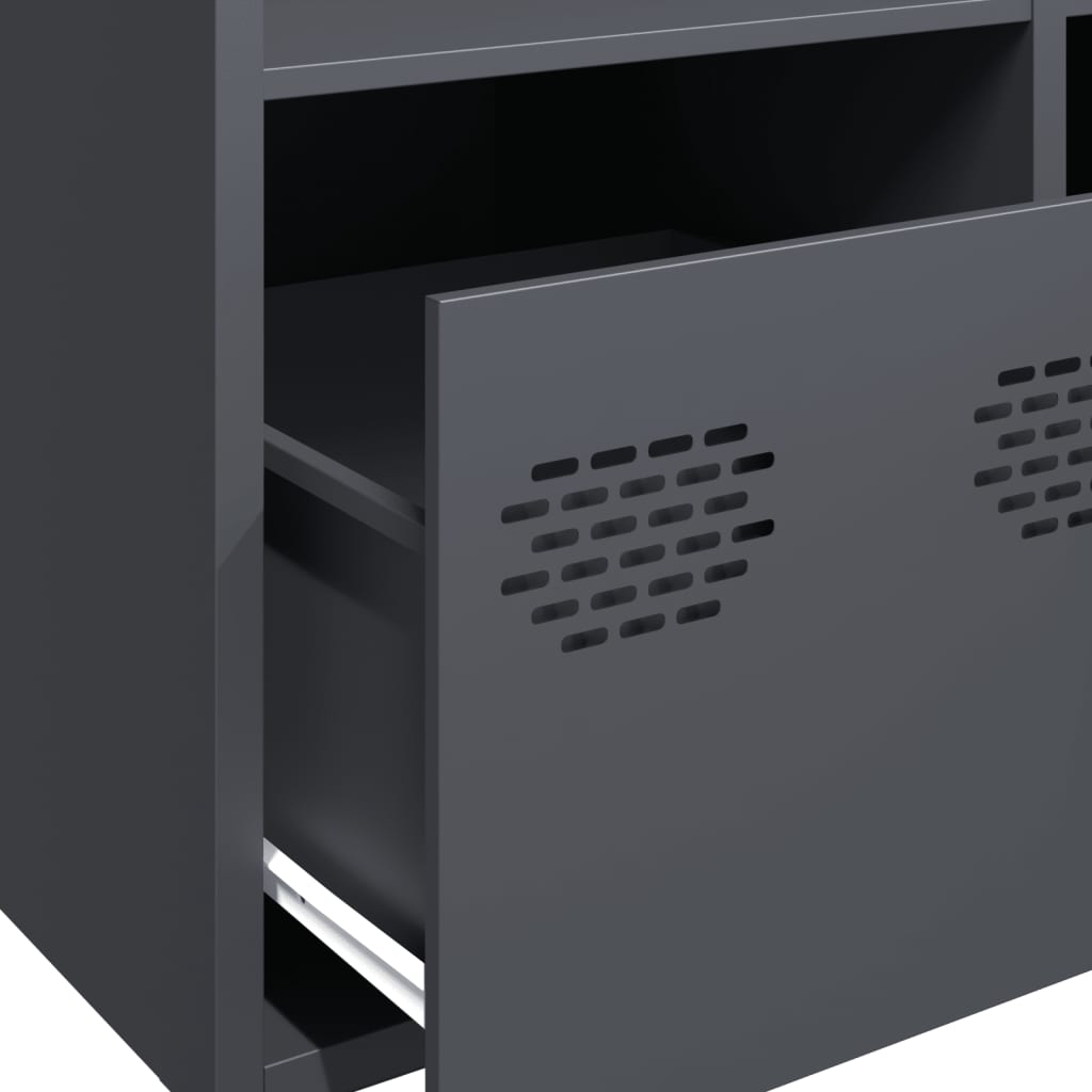 Hoge kast 68x39x103,5 cm staal antracietkleurig
