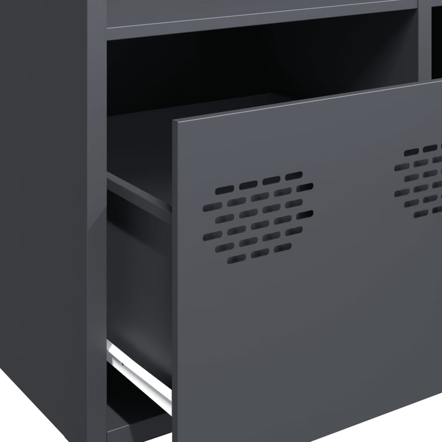 Hoge kast 68x39x103,5 cm staal antracietkleurig