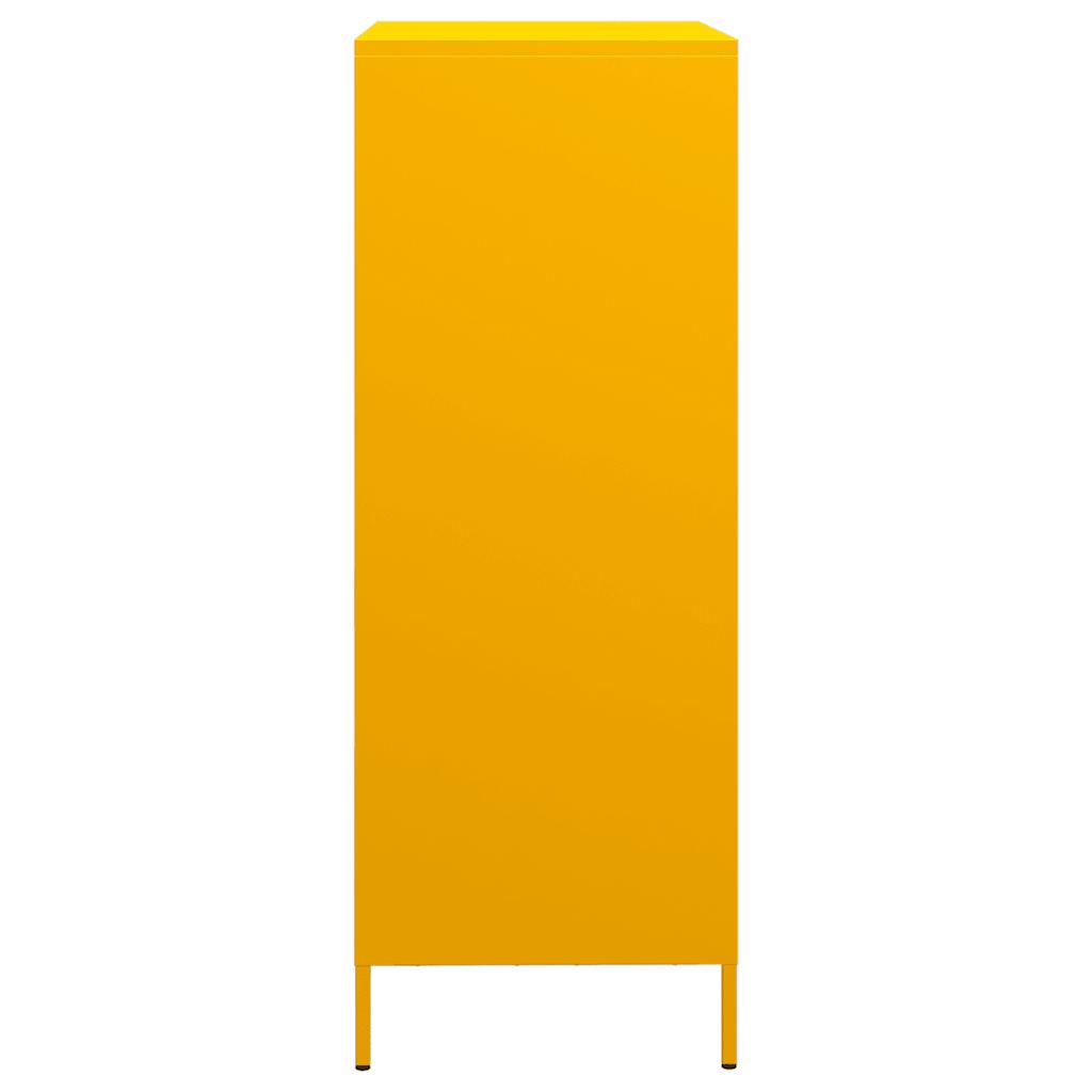 Hoge kast 68x39x103,5 cm staal mosterdgeel
