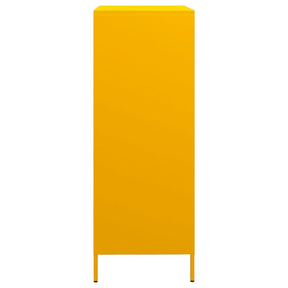 Hoge kast 68x39x103,5 cm staal mosterdgeel