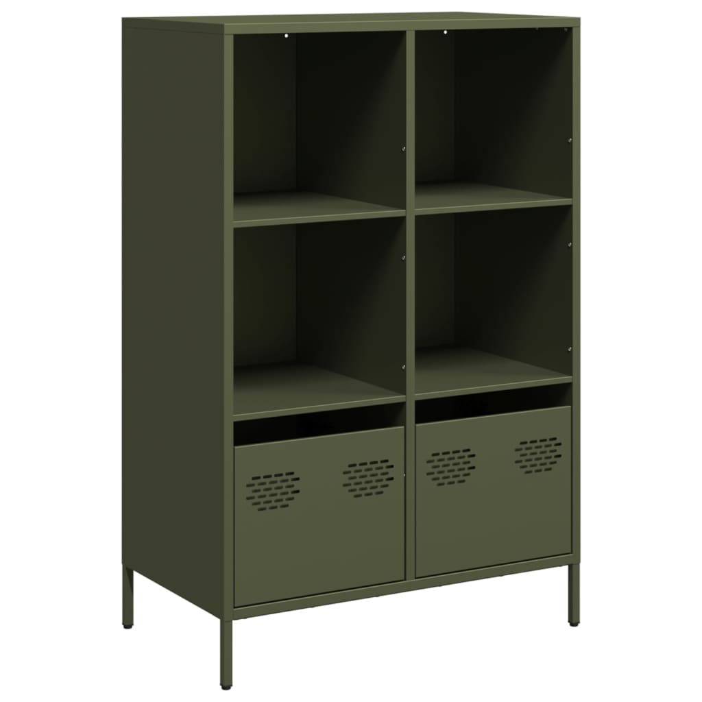 Hoge kast 68x39x103,5 cm staal olijfgroen