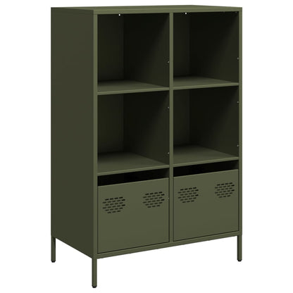 Hoge kast 68x39x103,5 cm staal olijfgroen