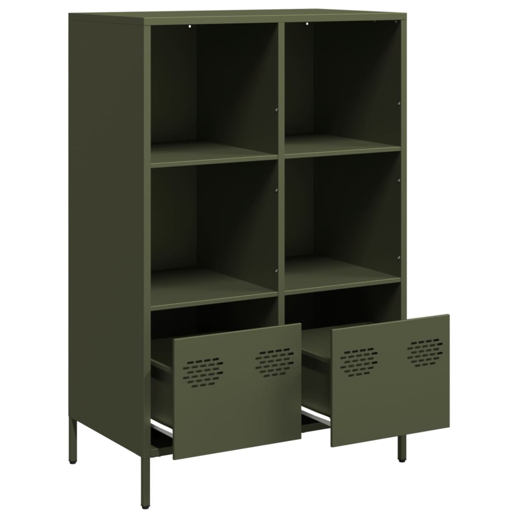 Hoge kast 68x39x103,5 cm staal olijfgroen