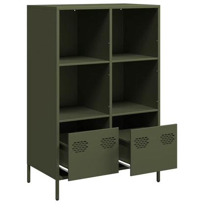 Hoge kast 68x39x103,5 cm staal olijfgroen