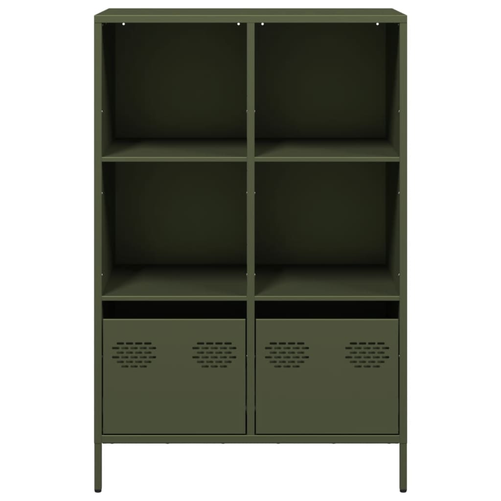 Hoge kast 68x39x103,5 cm staal olijfgroen