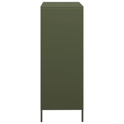 Hoge kast 68x39x103,5 cm staal olijfgroen