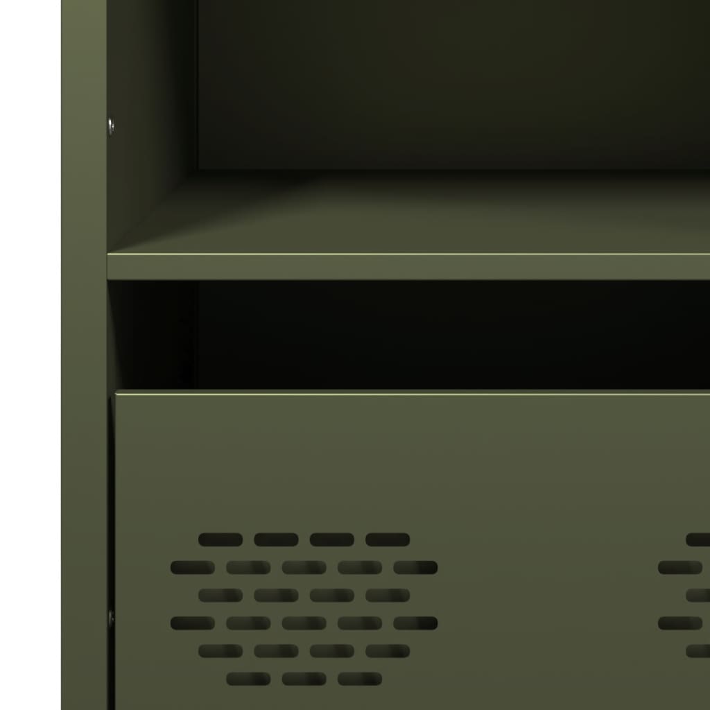Hoge kast 68x39x103,5 cm staal olijfgroen