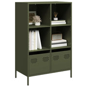 Hoge kast 68x39x103,5 cm staal olijfgroen muurmontage