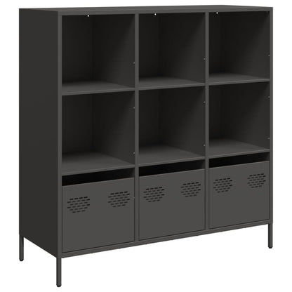 Hoge kast 101,5x39x103,5 cm staal zwart