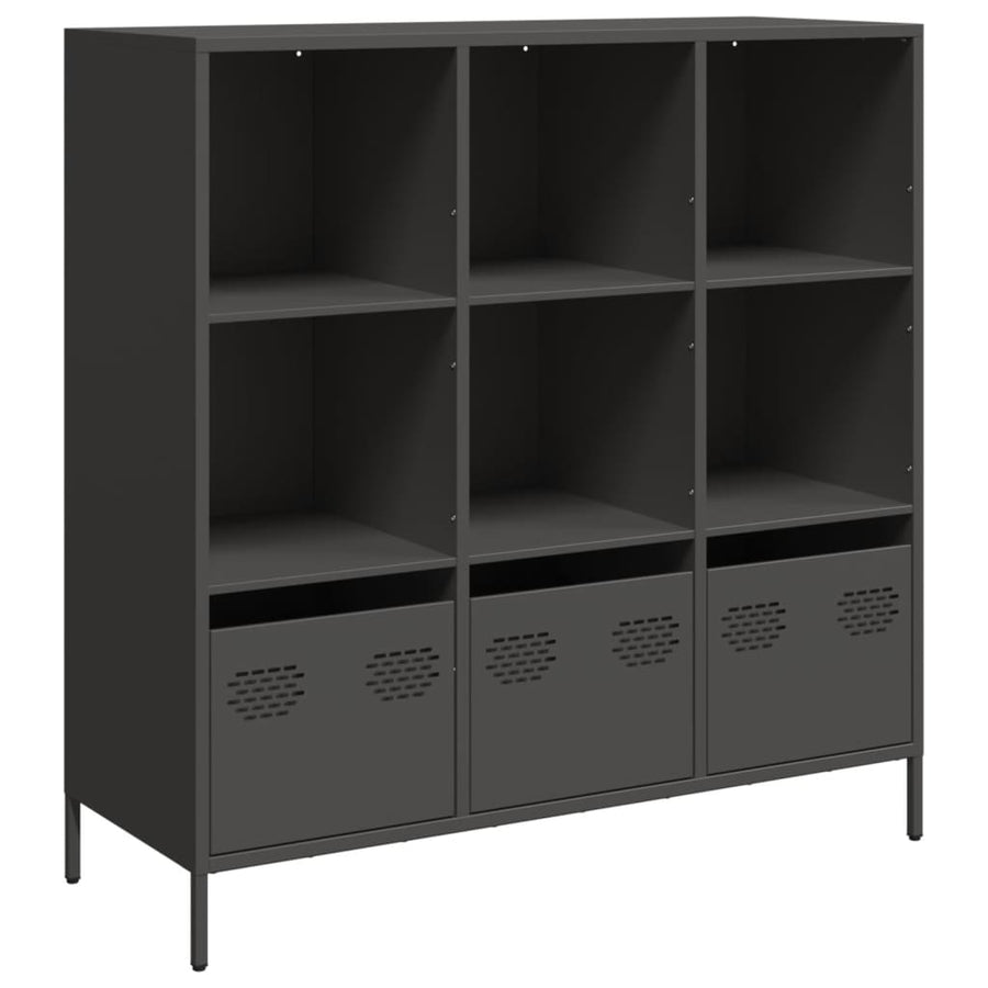 Hoge kast 101,5x39x103,5 cm staal zwart